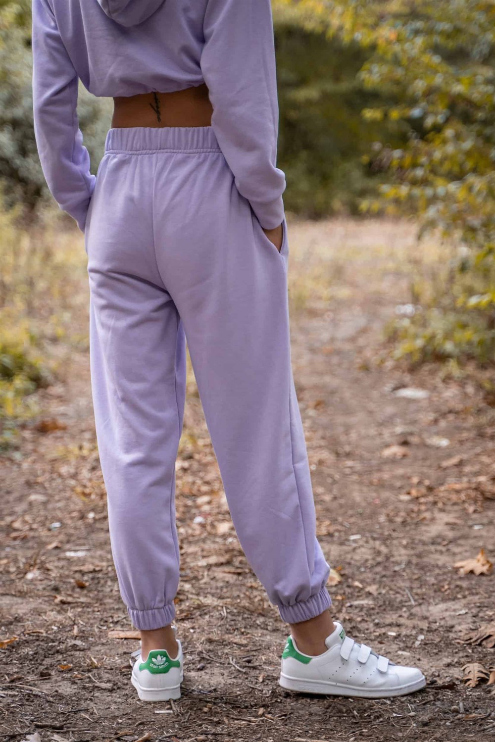 Kadın Yüksek Bel Lila Eşofman Altı