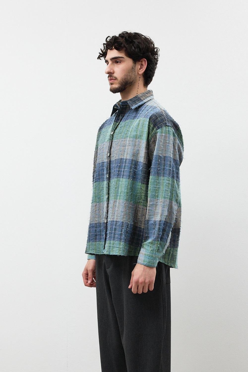 Kumaş Detaylı Kareli Gömlek