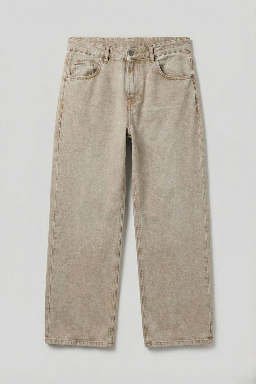 Loose Fit Bej Kot Pantolon