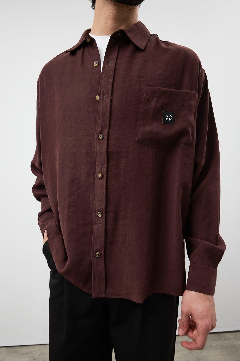 Modal Kiremit Dökümlü Gömlek