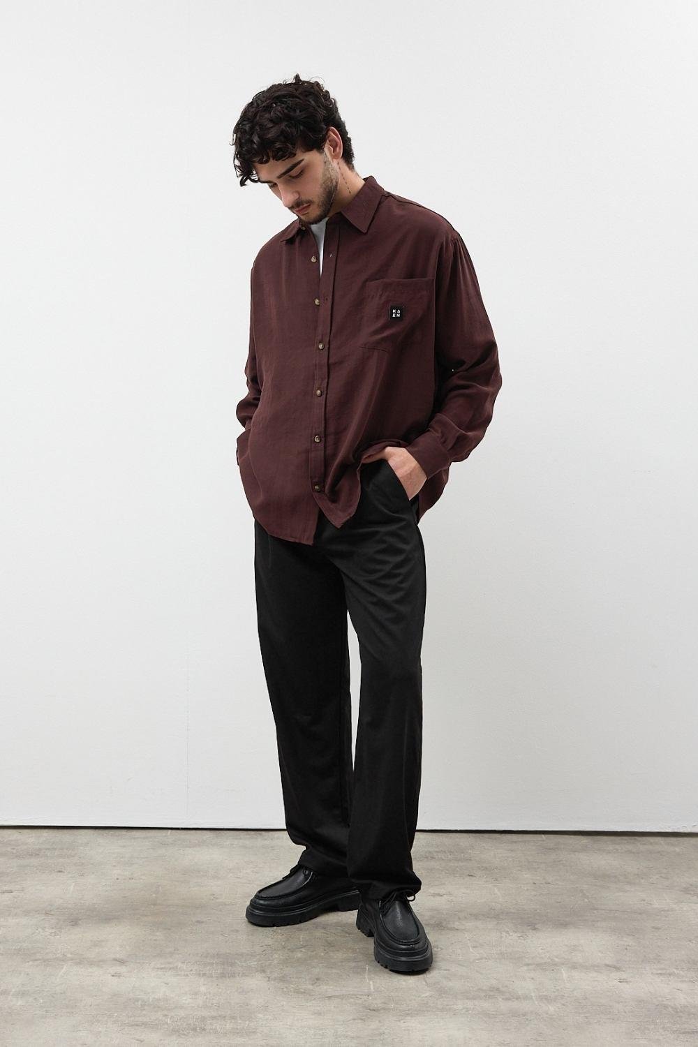 Modal Kiremit Dökümlü Gömlek