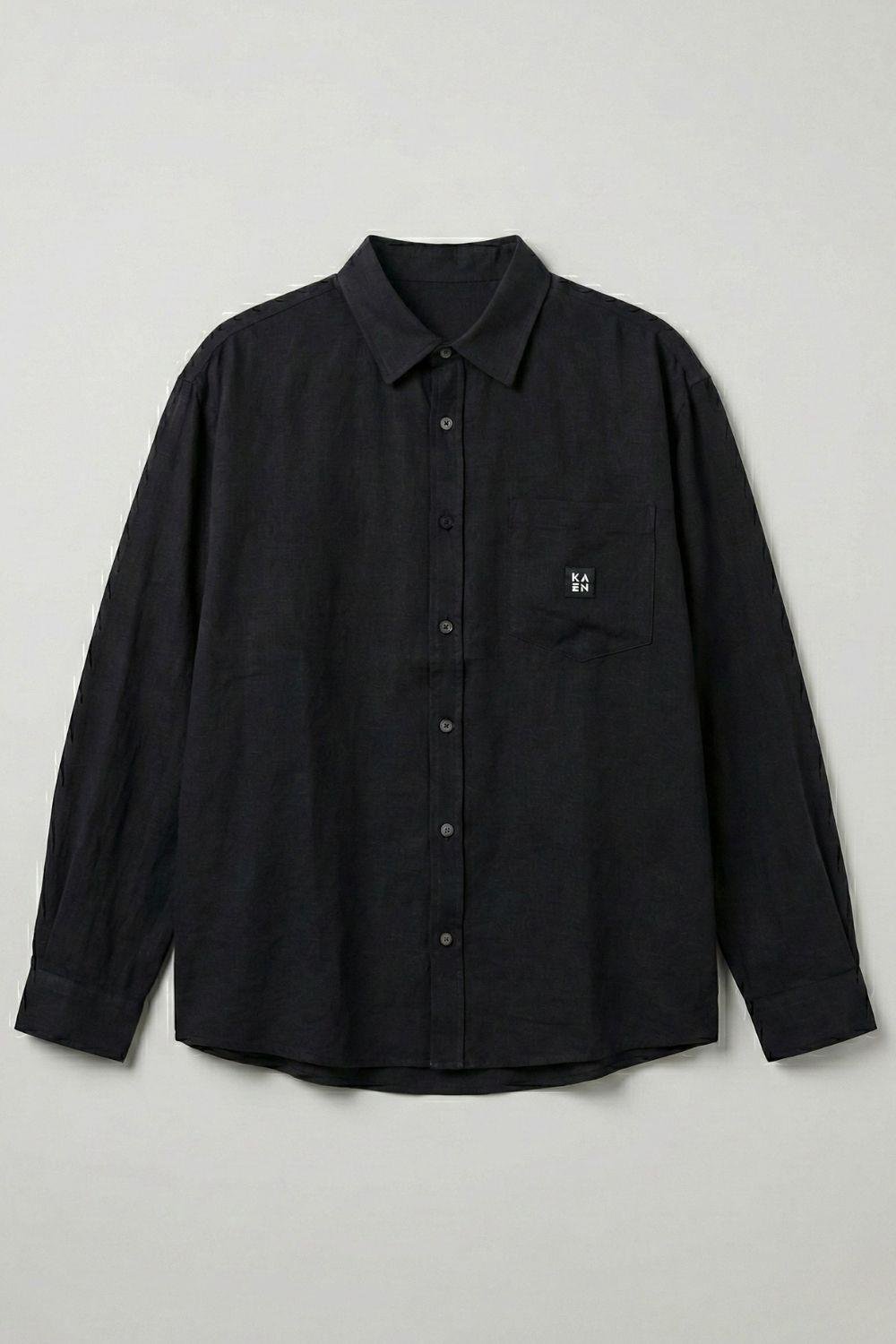 Modal Siyah Dökümlü Gömlek