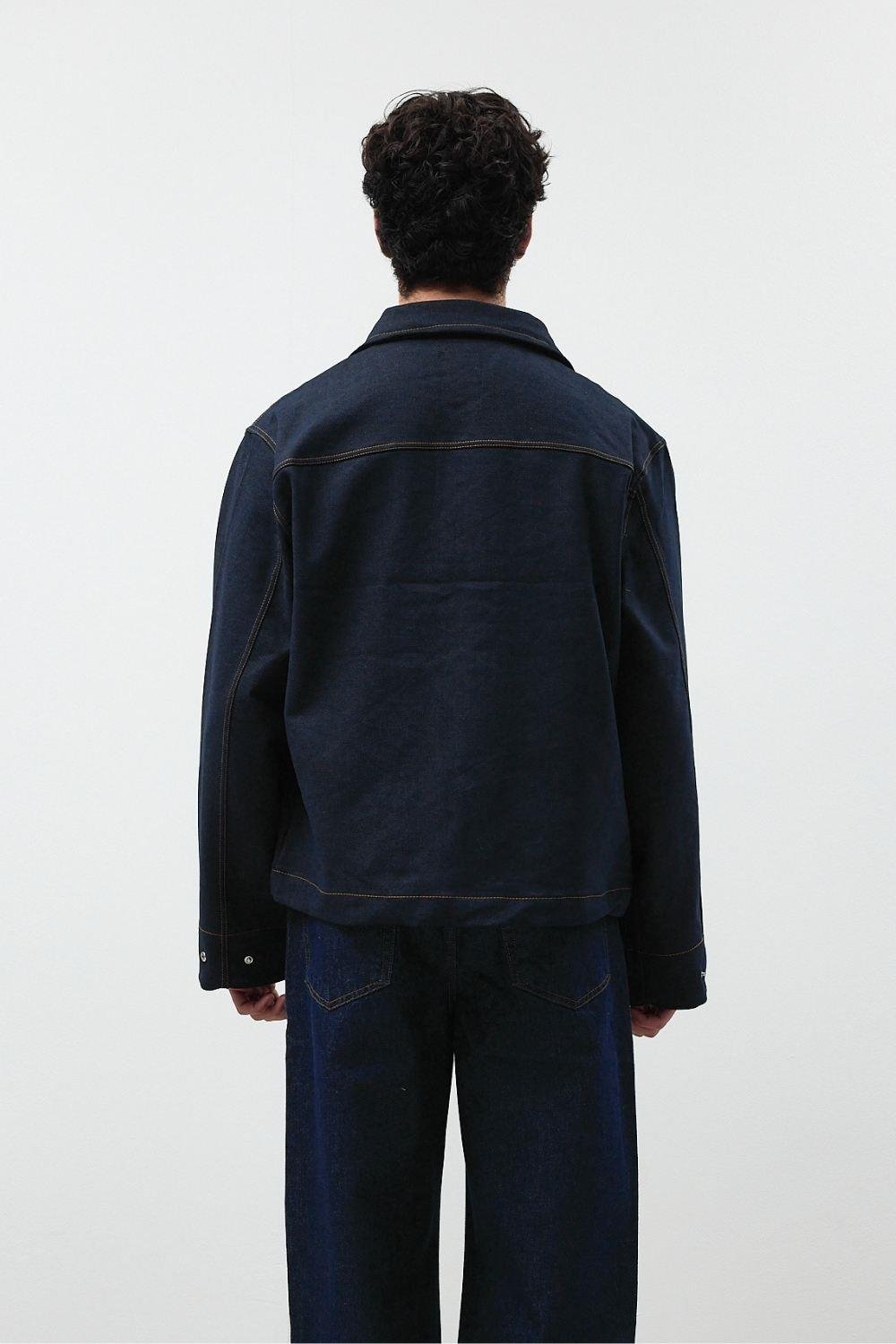 Oversize Fermuarlı Kot Ceket