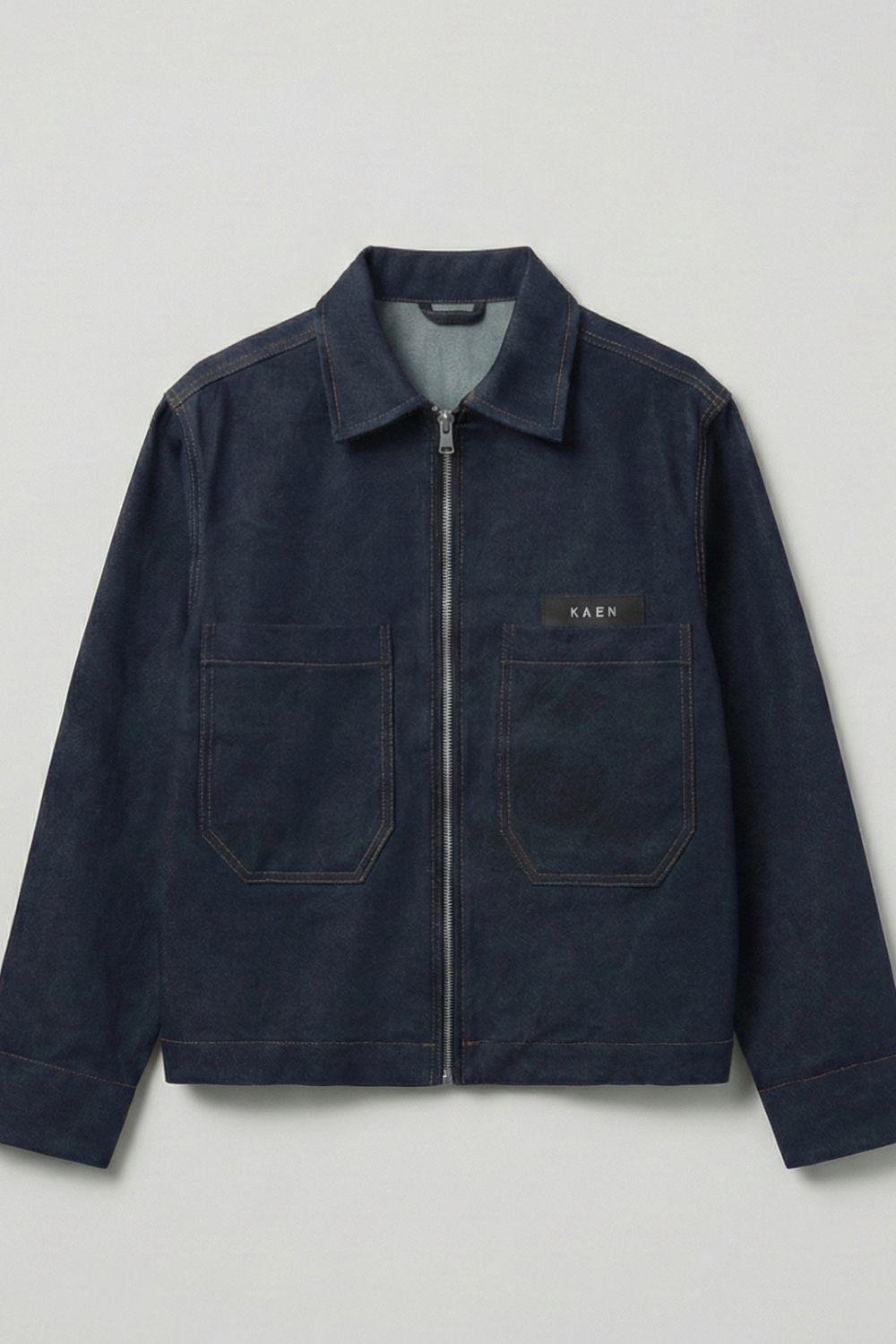 Oversize Fermuarlı Kot Ceket