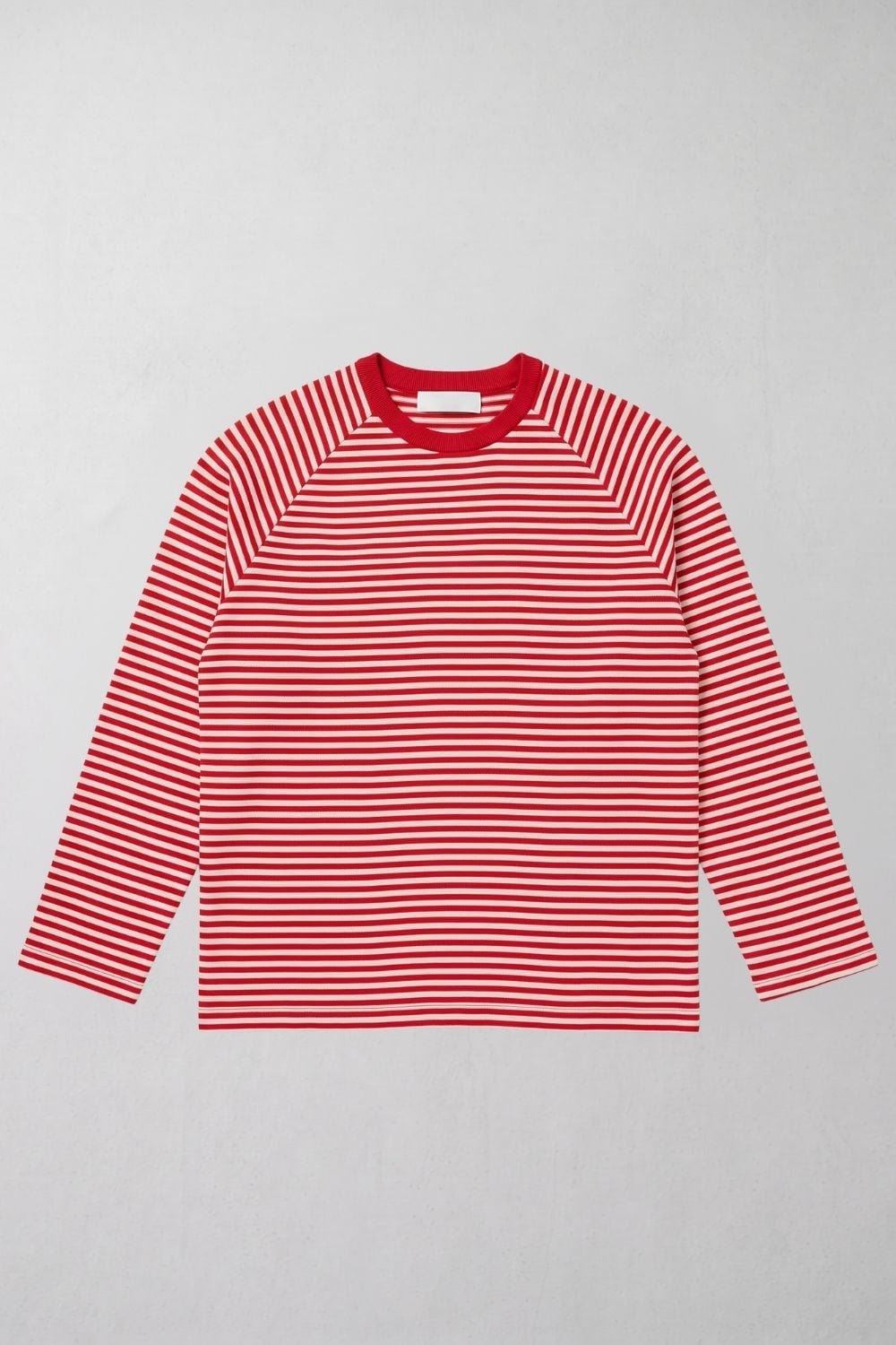 Reglan LS Çizgili Kırmızı-Beyaz T-Shirt