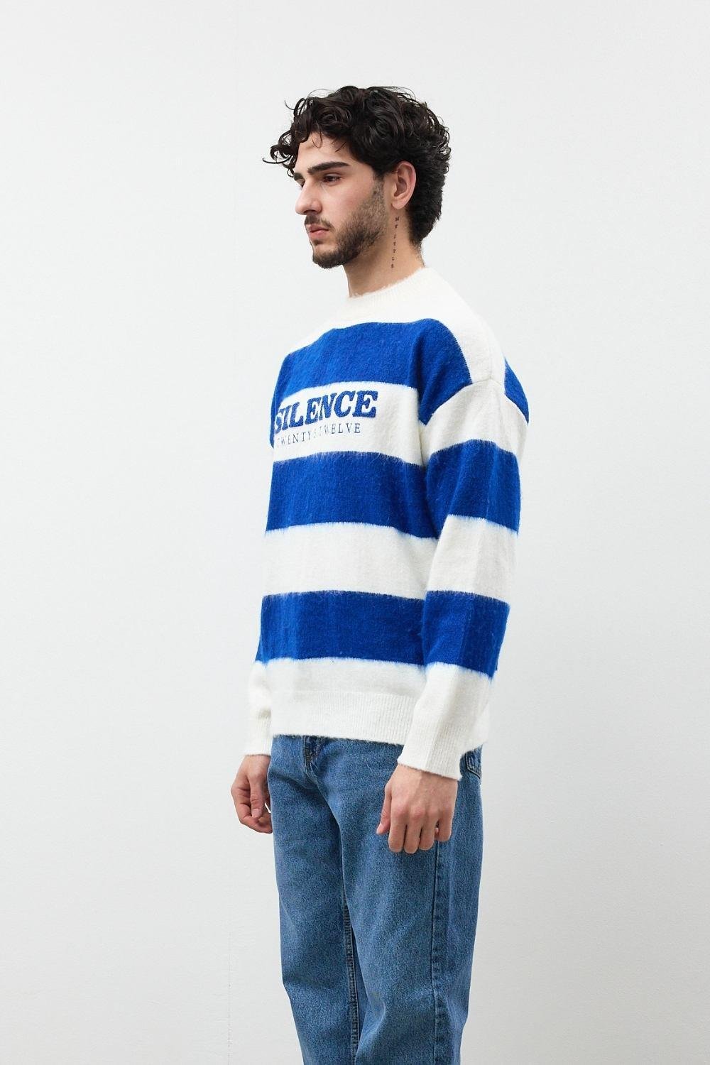 Saks Oversize Çizgili Kazak