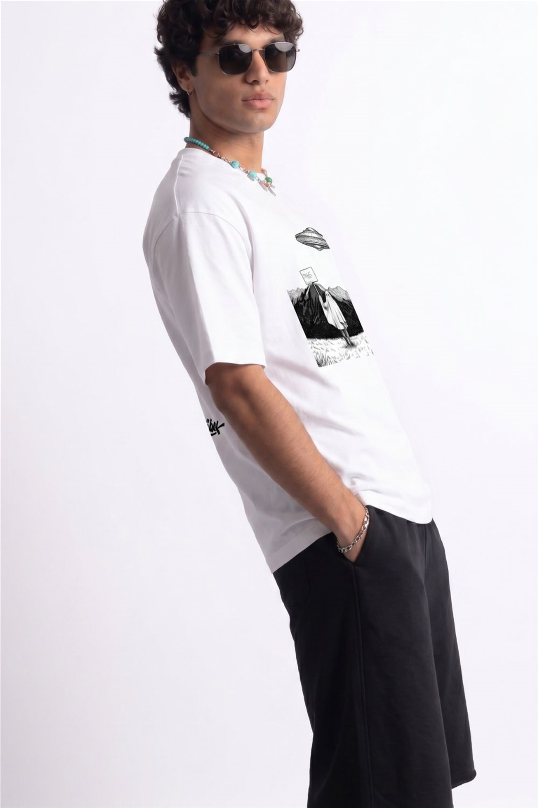 Take Me Oversize Beyaz T-Shirt