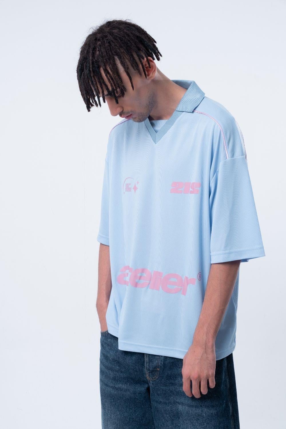Vibes X 212 ATELİER Oversize Jersey Bebek Mavi T-shirt