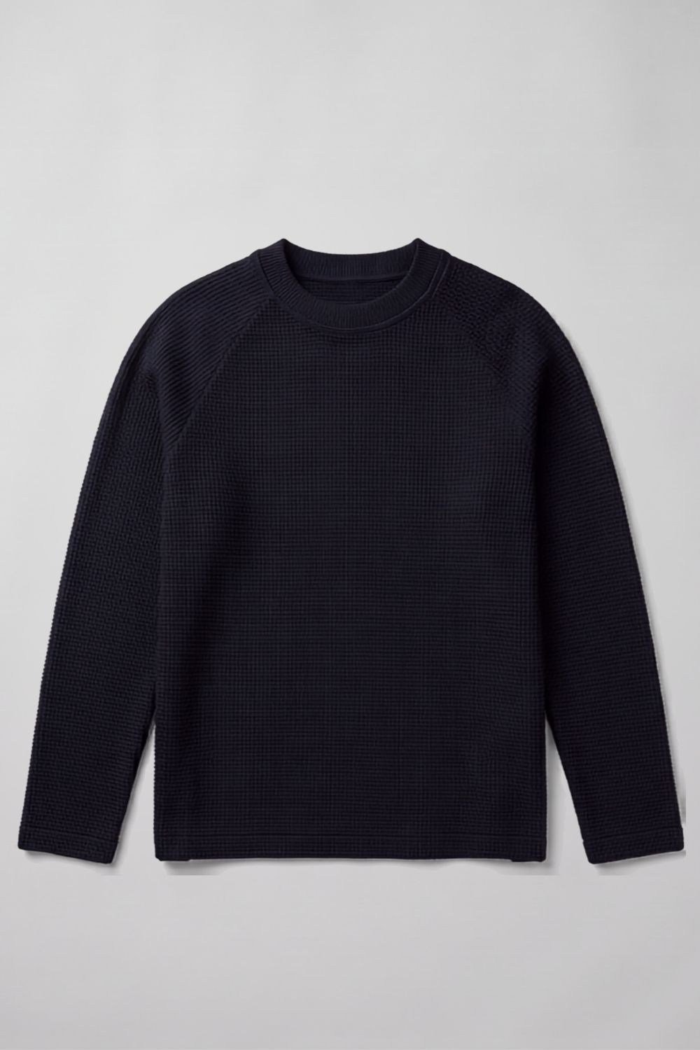 Waffle Reglan Uzun Kollu Lacivert T-Shirt