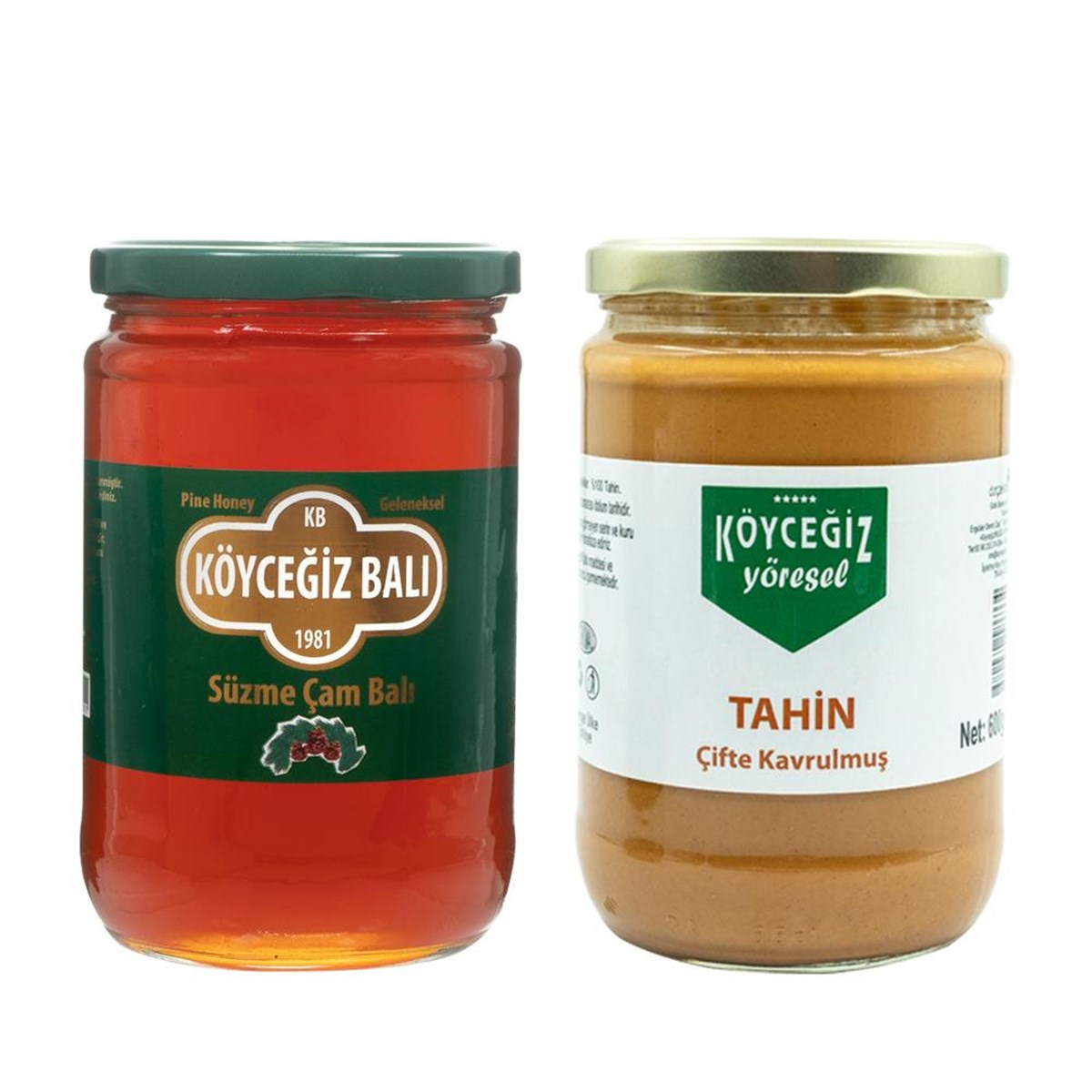 Köyceğiz Balı Çam Balı 850 G Cam Kavanoz + Köyceğiz Yöresel Çifte Kavrulmuş Tahin 600 G Cam Kavanoz