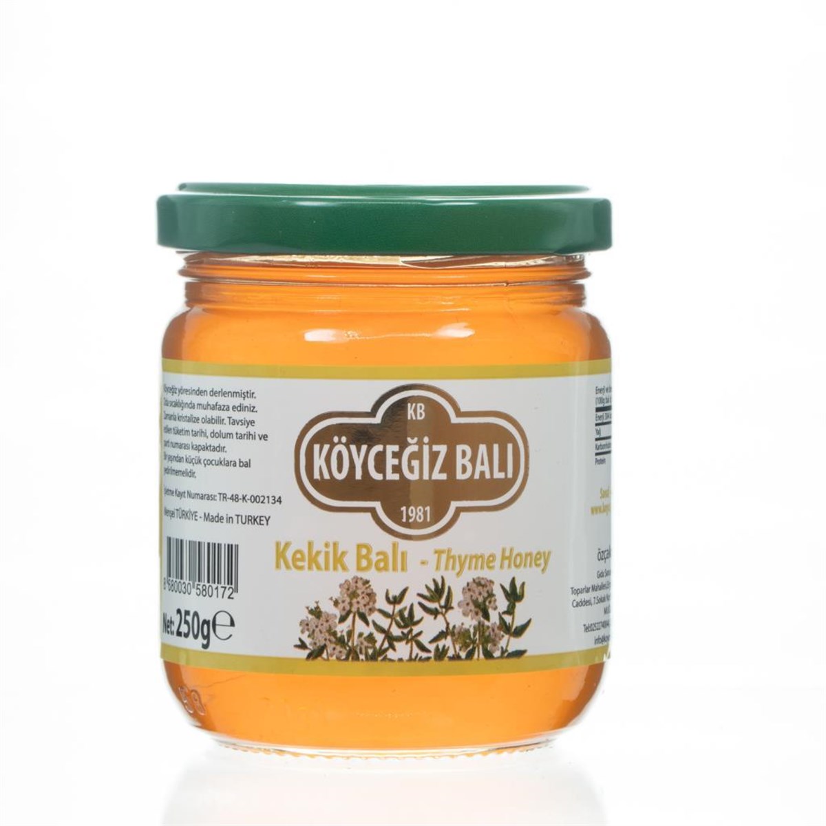 Köyceğiz Balı Kekik Balı 250 G Cam Kavanoz