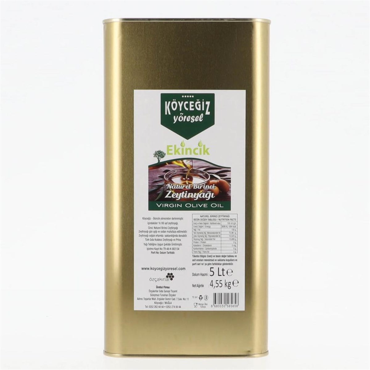 Köyceğiz Yöresel Naturel Birinci Zeytinyağı 5 Lt