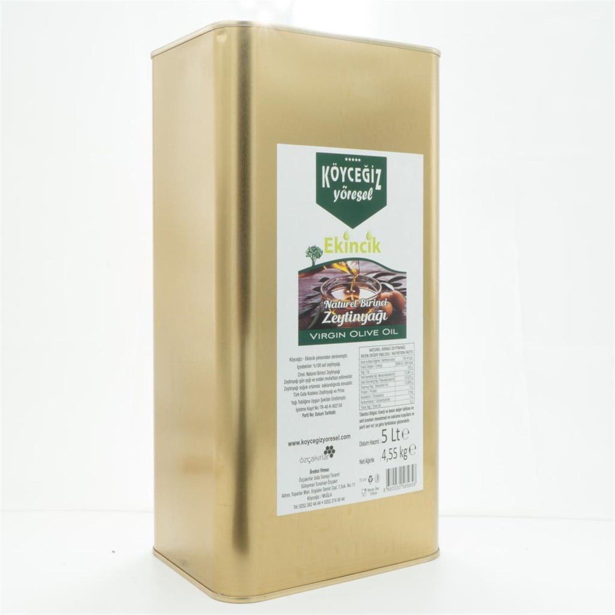 Köyceğiz Yöresel Naturel Birinci Zeytinyağı 5 Lt