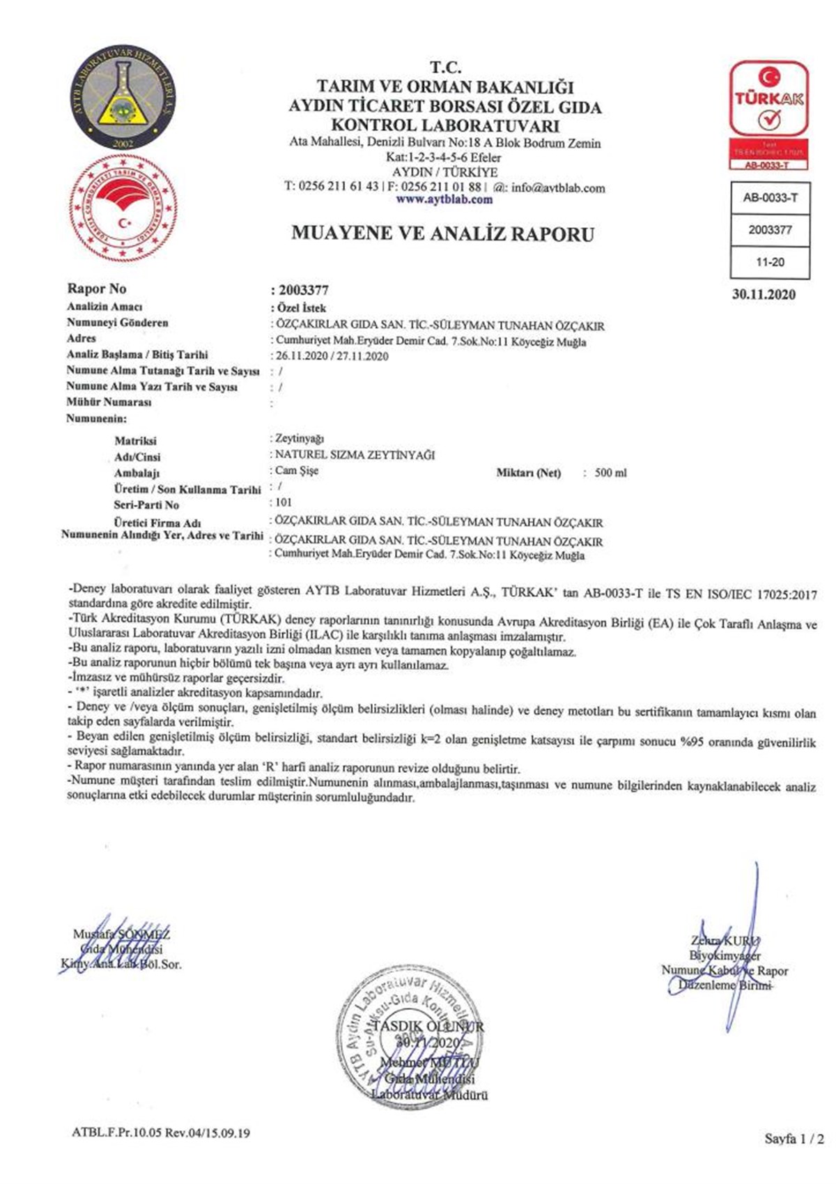 Köyceğiz Yöresel Naturel Sızma Zeytinyağı 5 Lt