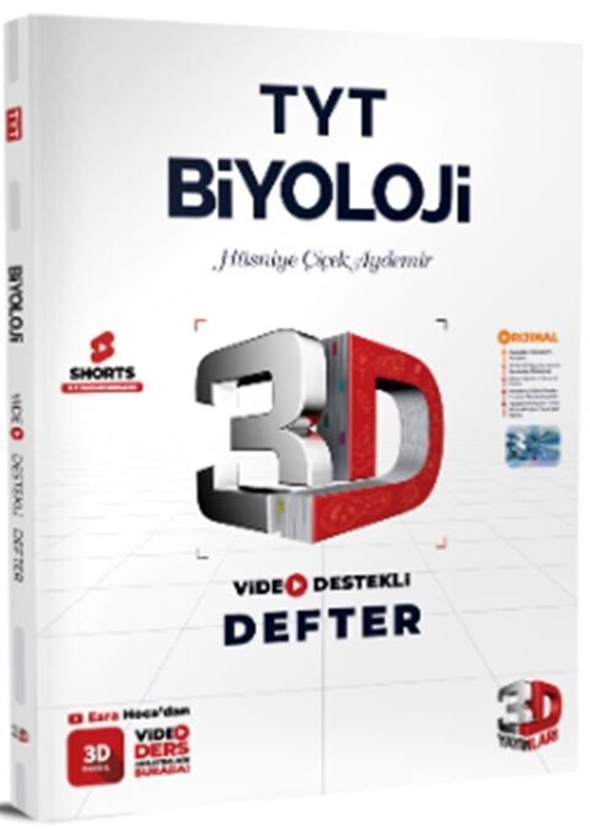 3D Yayınları 3D Yayınları TYT Biyoloji Video Destekli Defter