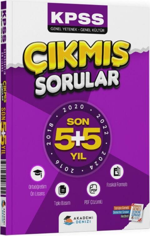 Akademi Denizi KPSS Genel Kültür Genel Yetenek Lise Önlisans Son 5 + 5 Yıl Çıkmış Sorular Fasikülü