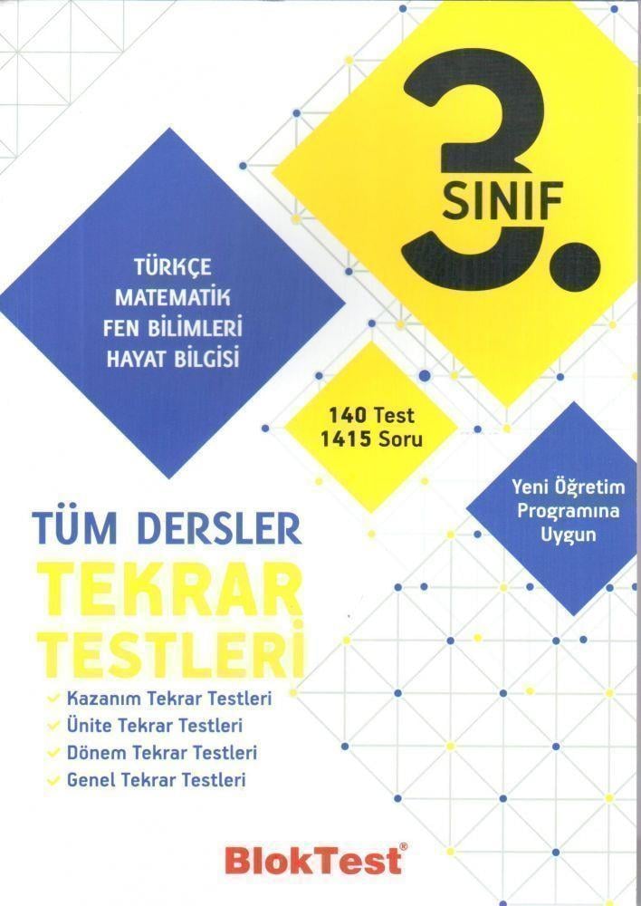 Bloktest Yayınları 3. Sınıf Tüm Dersler Tekrar Testleri