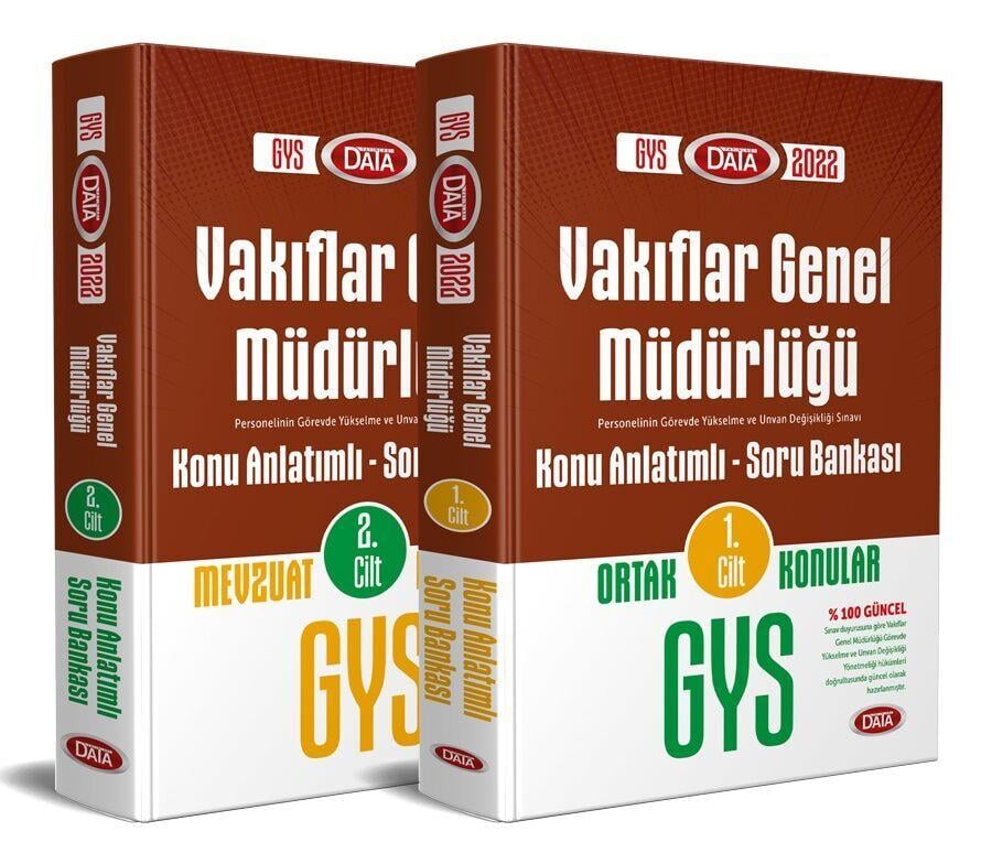 Data Yayınları 2022 GYS Vakıflar Genel Müdürlüğü Konu Anlatımlı Soru Bankası 2 Cilt