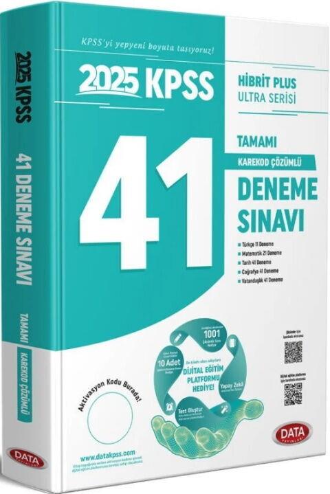 Data Yayınları 2025 KPSS Genel Kültür Genel Yetenek 41 Deneme Sınavı Dijital Eğitim Platformu Hediye