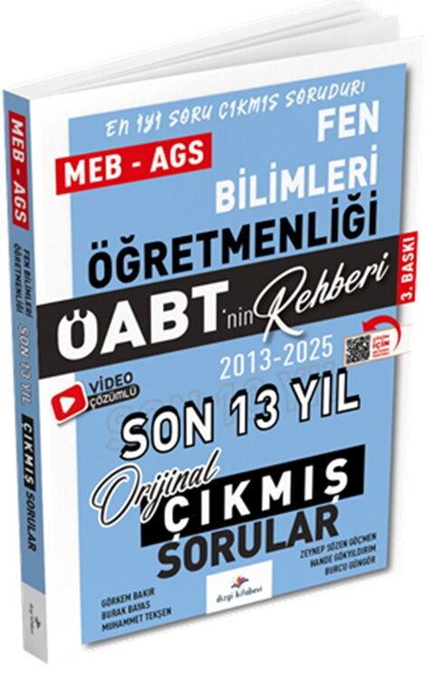 Dizgi Kitap 2026 MEB AGS ÖABT Fen Bilimleri Öğretmenliği 13 Yıl Orijinal Video Çözümlü Çıkmış Sınav Soruları