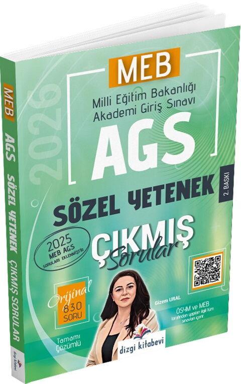 Dizgi Kitap 2026 MEB AGS Tamamı Video Çözümlü Sözel Yetenek Çıkmış Sorular