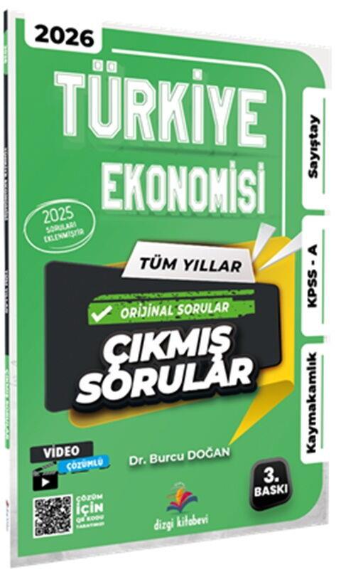 Dizgi Kitap 2026 Türkiye Ekonomisi Kaymakamlık KPSS A Sayıştay Tüm Yıllar Tamamı Video Çözümlü Çıkmış Sorular