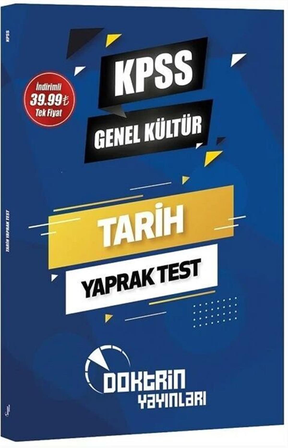 Doktrin Yayınları KPSS Genel Kültür Tarih Yaprak Test
