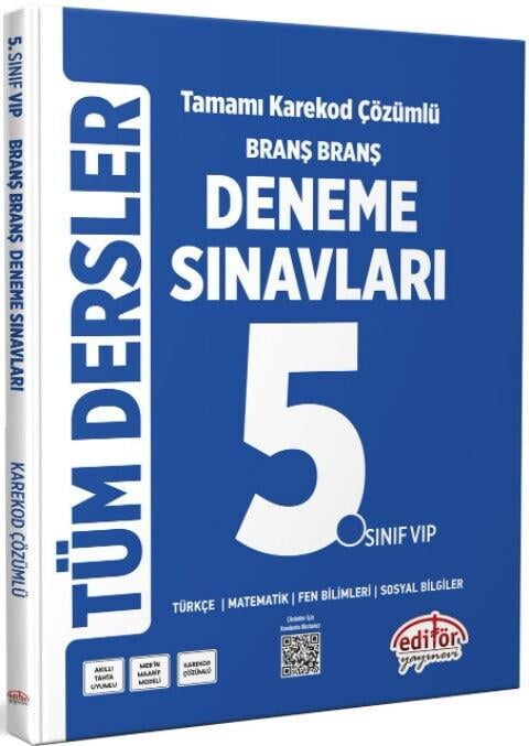 Editör Yayınları 5. Sınıf Tüm Dersler Branş Branş Tamamı Çözümlü Deneme Sınavları