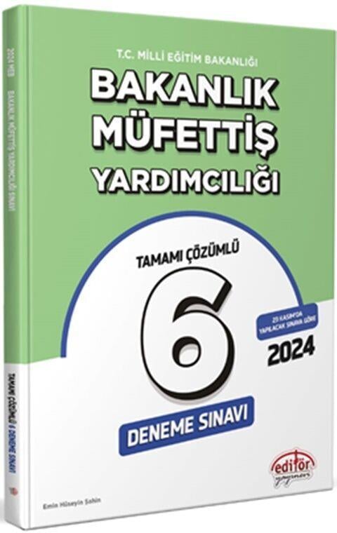 Editör Yayınları MEB Bakanlık Müfettiş Yardımcılığı Tamamı Çözümlü 6 Deneme Sınavı
