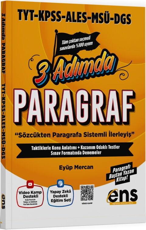 ENS Yayıncılık TYT KPSS ALES MSÜ DGS Paragraf 3 Adımda Konu Özetli Soru Bankası