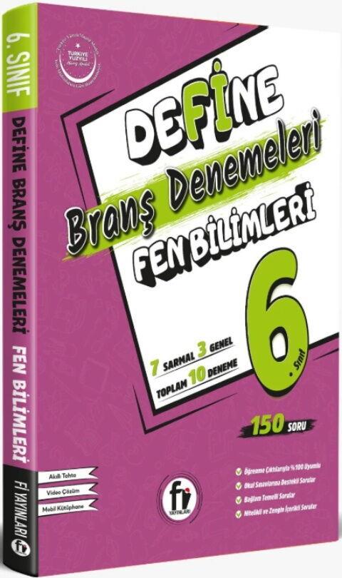 Fi Yayınları 6. Sınıf Fen Bilimleri Define Branş Denemeleri