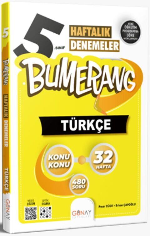 Günay Yayınları 5. Sınıf Türkçe Bumerang 32 Haftalık Denemeleri