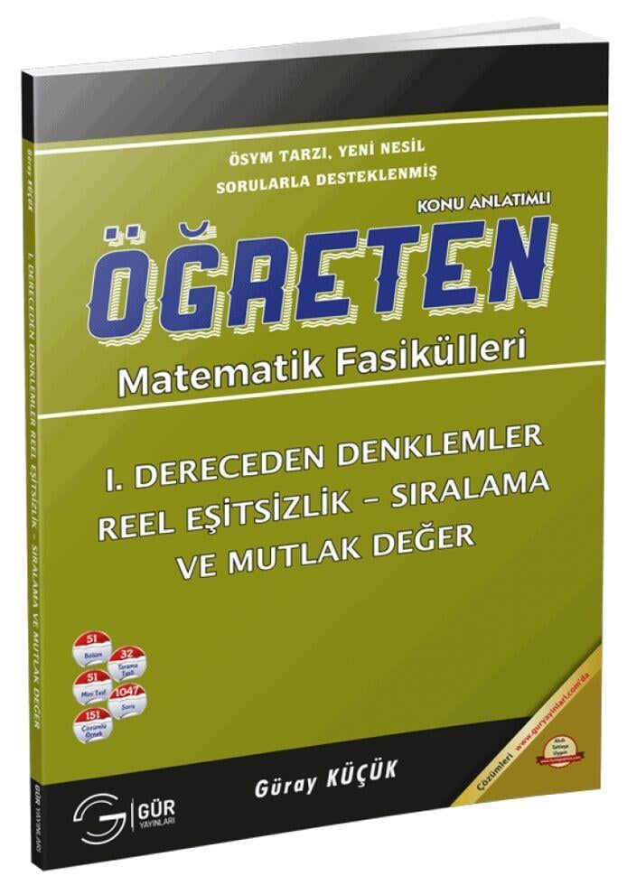 Gür Yayınları 1.Dereceden Denklemler Reel Eşitsizlik Sıralama Mutlak Deger