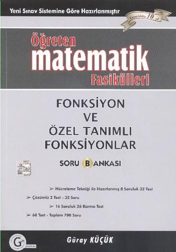 Gür Yayınları Fonksiyonlar ve Özel Tanımlı Fonksiyonlar Soru Bankası
