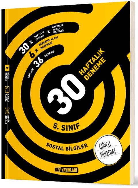 Hız Yayınları 5. Sınıf Sosyal Bilgiler Haftalık Deneme