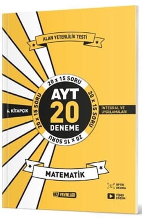 Hız Yayınları AYT Matematik 20 li İkinci Dönem Deneme 6. Kitap