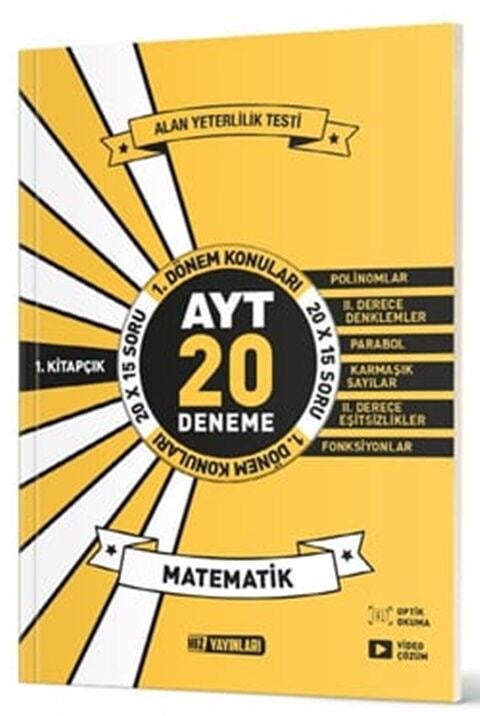 Hız Yayınları AYT Matematik 20 li İlk Dönem Deneme 1. Kitap