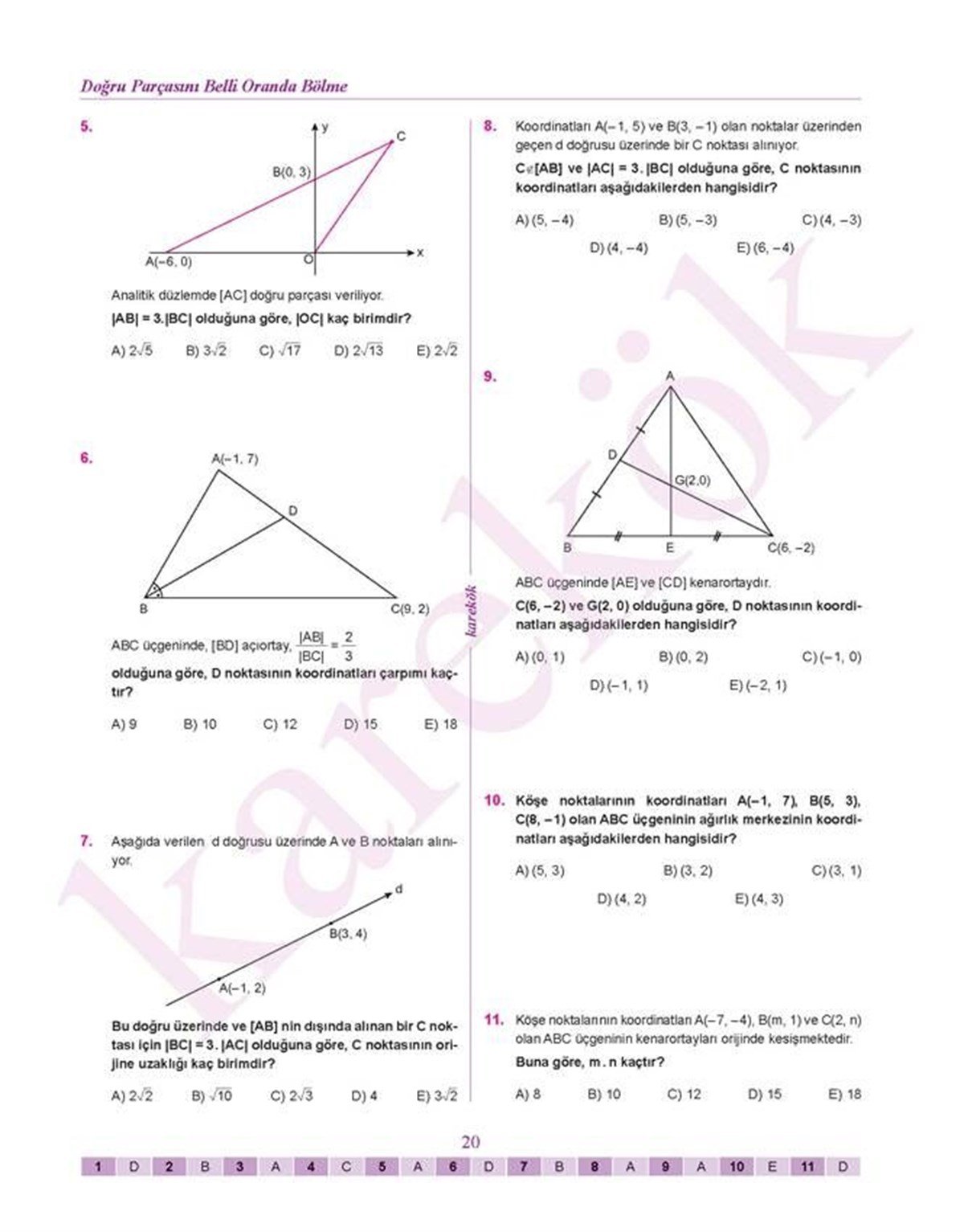 Karekök AYT Geometri Analitik Soru Bankası