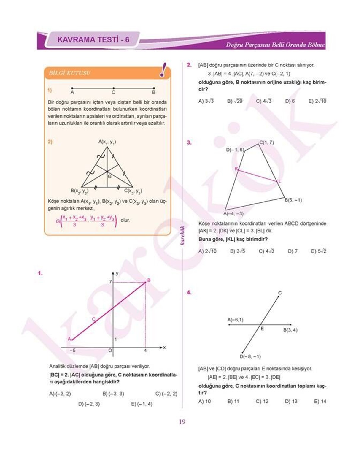 Karekök AYT Geometri Analitik Soru Bankası
