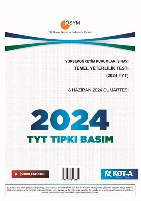 Kota Yayınları TYT 2024 Tıpkı Basım