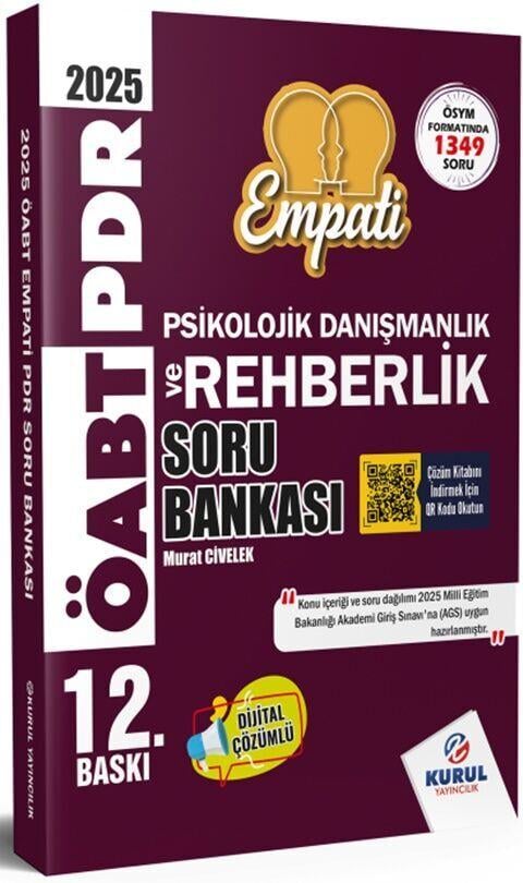 Kurul Yayıncılık 2025 AGS ÖABT Empati Psikolojik Danışmanlık ve Rehberlik Çözümlü Soru Bankası