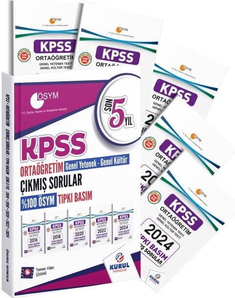 Kurul Yayıncılık KPSS Ortaöğretim Genel Yetenek Genel Kültür Son 5 Yıl Tıpkı Basım Çıkmış Sorular