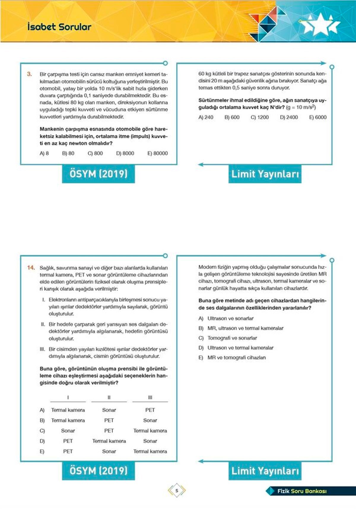 Limit Yayınları AYT Fizik Soru Bankası