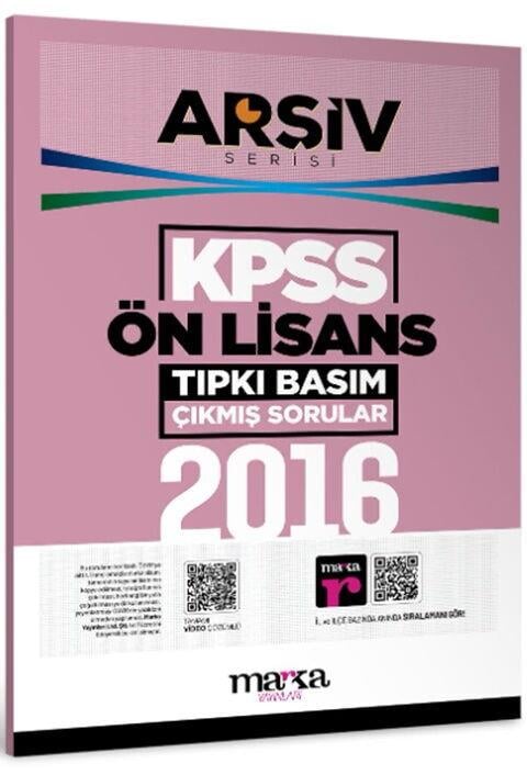 Marka Yayınları 2016 KPSS Ön Lisans ARŞİV Serisi Tıpkı Basım Çıkmış Sorular