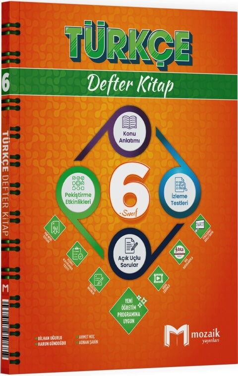Mozaik Yayınları 6. Sınıf Türkçe Defter Kitap