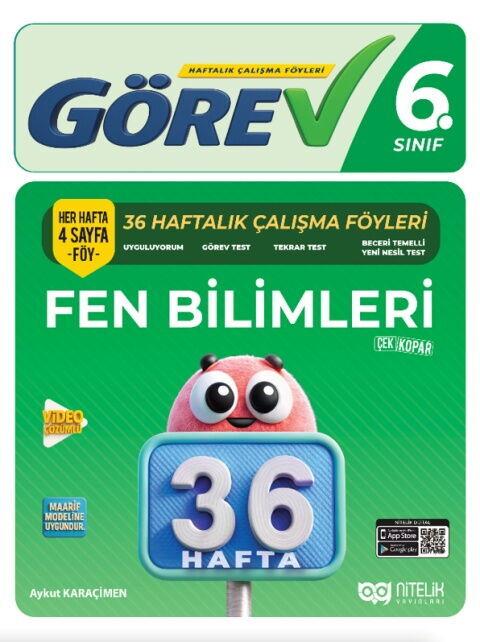 Nitelik Yayınları 6. Sınıf Fen Bilimleri Görev 36 Haftalık Çalışma Föyleri
