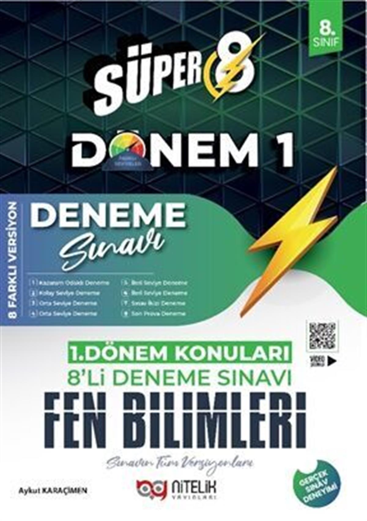 Nitelik Yayınları 8. Sınıf Fen Bilimleri Süper 1. Dönem 8 Li Deneme