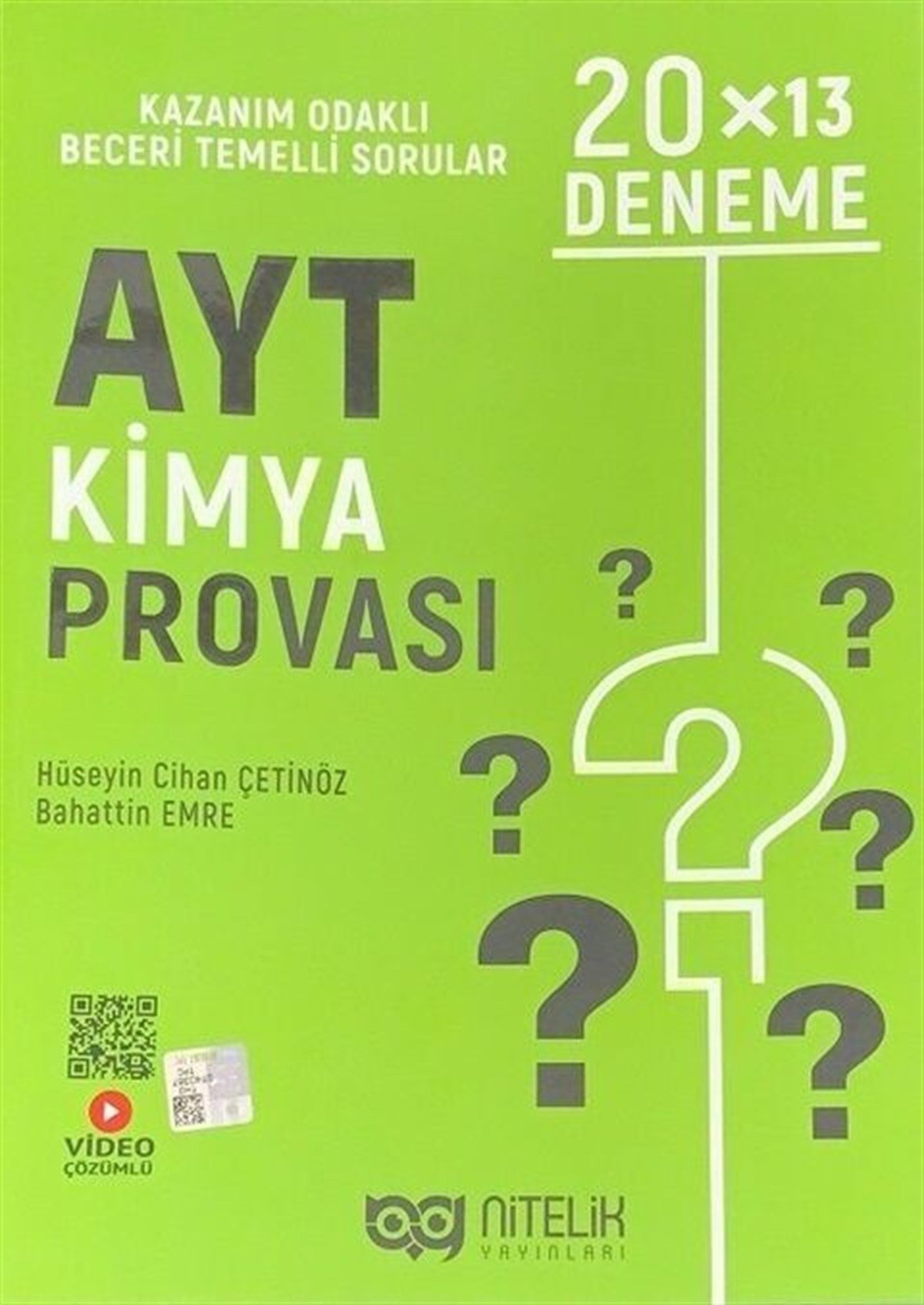 Nitelik Yayınları AYT Kimya Provası 20x13 Deneme