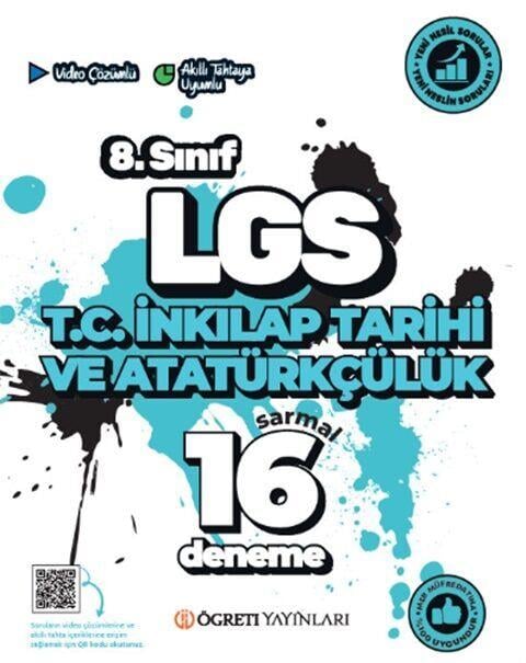 Öğreti Akademi 8. Sınıf LGS T.C. İnkilap Tarihi ve Atatürkçülük Sarmal 16 Deneme