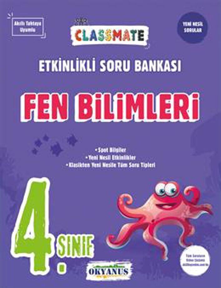 Okyanus Yayınları 4. Sınıf Fen Bilimleri Classmate Etkinlikli Soru Bankası